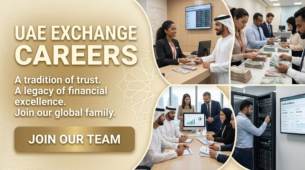 UAE Exchange Careers 2026 | Remittance Jobs, Cashier & AML Compliance Vacancies Dubai