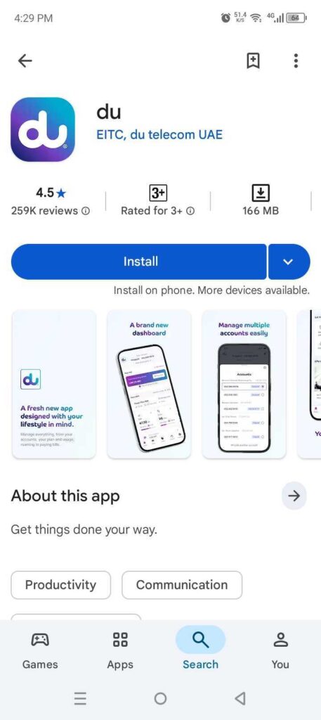 Du Official Mobile App