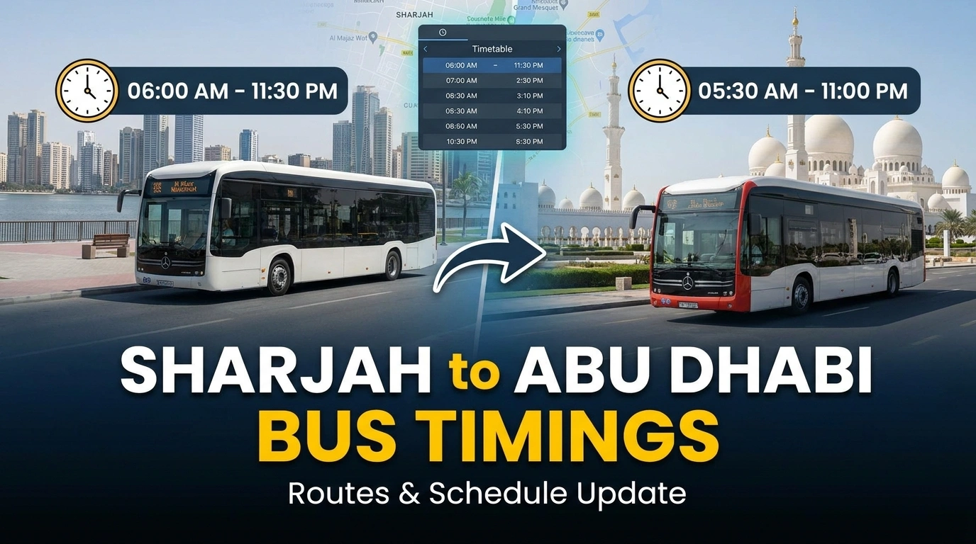 Sharjah to Abu Dhabi Bus Timings 2026: Route 117, Fares, Stops and Everything You Need to Know